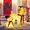 Tangkula 2-Piece Christmas Lighted Dogs 3D Xmas Light-up Cute Poodle with 60 LED Lights Red Scarves Zip Ties & Ground Stakes - 4 of 4
