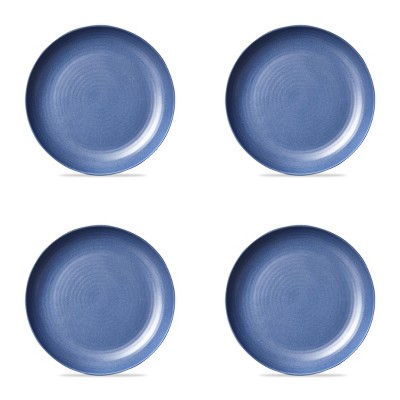 TAG Denim Blue Brooklyn Melamine Brooklyn Melamine Plastic Dinning Dinner Plate Dishwasher Safe Indoor/Outdoor 11x11 inch Dinner Plate Set 4