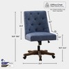 CAVINAS Modern Swivel Office Desk Chair, Upholstered Armless Office Chair, Chenille Fabric Adjustable Height Computer Chair with Wheels - 2 of 4