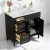 Mshliw 36'' Bathroom Vanity with Resin Sink, Solid Wood Frame Freestanding Cabinet with 2 Drawers, Tip-Out Drawer, Adjustable Shelf - 2 of 4
