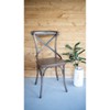 Iron Cross Back Dining Chair Rustic – Industrial Farmhouse Seating by Kalalou - 2 of 3