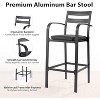 VINGLI 3-Piece Outdoor Bar Set, Aluminum Bar Height Table & 2 Chairs with Cushions, Counter Height Patio Furniture for Backyard, Poolside - 4 of 4