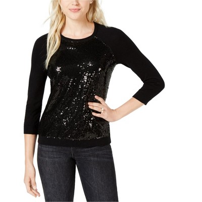 maison Jules Womens Baseball Knit Sweater