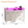 8 Drawer Dresser for Bedroom with LED Lights & Charging Station, Modern Chest of Drawers with Open Storage, TV Stand for Living Room - 3 of 4