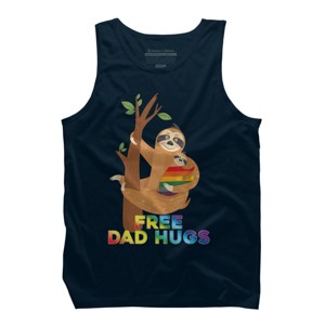 Adult Design By Humans Free Dad Hugs Rainbow Sloth Pride By KangThien Tank Top - 1 of 2