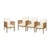 Christopher Knight Home Casa Outdoor Acacia Wood Club Chairs with Cushions (Set of 4) - 2 of 4