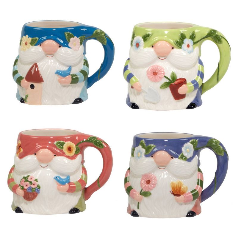 Set of 4 Garden Gnomes Assorted 3D 16oz Mugs - Certified International, 1 of 8