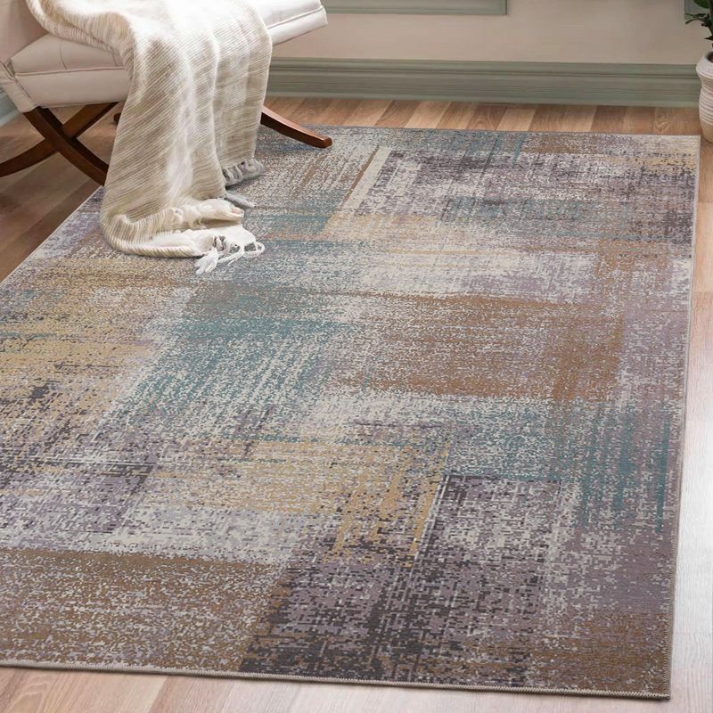Brushed Patchwork Non-Slip Machine Washable Indoor Area Rug or Runner by Blue Nile Mills, 2 of 7