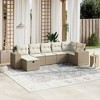 vidaXL Garden Sofa Set Beige Poly Rattan, Steel Modular Garden Sofa Set - 2 of 4
