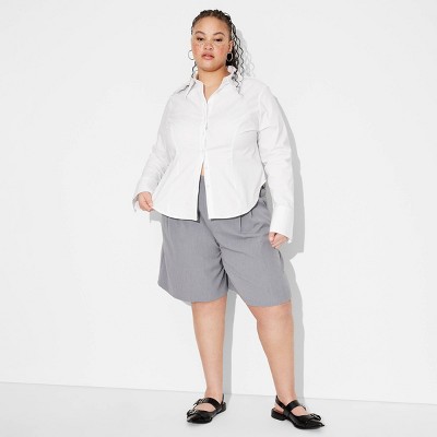 Women's Slim Fit Long Sleeve Button-Down Suiting Shirt - Wild Fable™