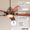 Casa Vieja 56" Casa Esperanza Vintage Indoor Ceiling Fan 5 Blade LED Light Remote Control Bronze Gold Motor Teak Finish Blades Bedroom Living Room - 3 of 4