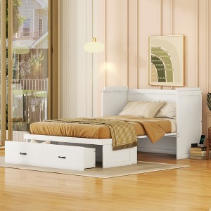 Murphy Bed with USB Port and a Large Drawer - ModernLuxe - 1 of 4