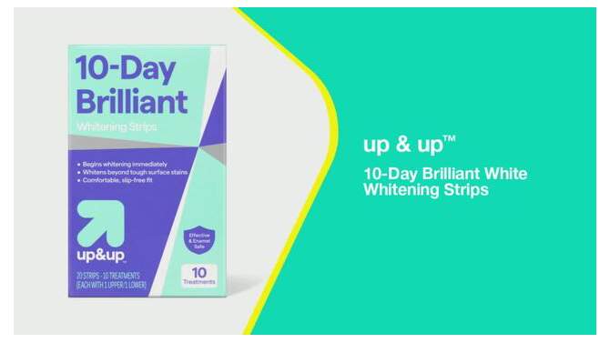 10-Day Brilliant White Whitening Strips - up &#38; up&#8482;, 2 of 7, play video