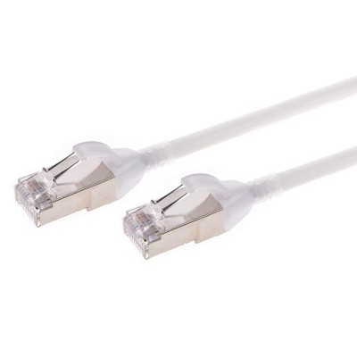 Monoprice Cat6A Ethernet Patch Cable - 25 Feet - White | Snagless, Double Shielded, Component Level, CM, 30AWG, Networking Cable LAN Modem Router