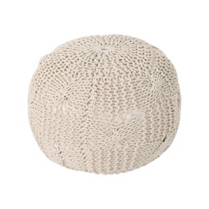 Anouk Knitted Cotton Pouf - Christopher Knight Home - 1 of 4