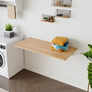 FONTOI Folding Table, Wall Mounted Folding Table for Small Spaces Bedroom, Burly Wood, 22"*6.5"*45" - 1 of 4