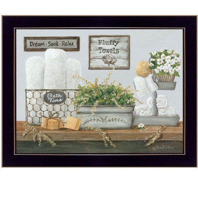 HomeRoots Fluffy Towels Black Framed Print Wall Art