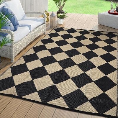 Waterproof Reversible Outdoor Rug - Lightweight, Foldable, Easy Clean for Patio, Camping, Pool & Beach