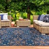 Floral Bohemian Non-Slip Indoor Outdoor Area Rug by Blue Nile Mills - 2 of 4