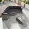 9-Piece Outdoor Patio Furniture Set, Conversation Set with Storage Glass Top Table, PE Rattan Sofa with Iron Frame and Foam Cushions-Coolbibila - 2 of 4