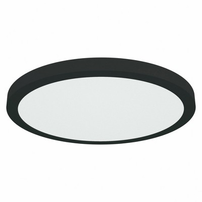 Sleek ModPLUS Black Glass 17" LED Flush Mount for Indoor/Outdoor