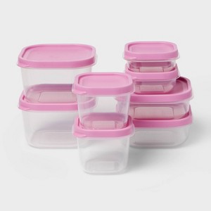 16pc (set of 8) Plastic Food Storage Container Set - Room Essentials™ - 1 of 3