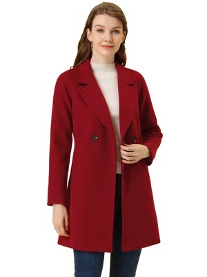 INSPIRE CHIC Women's Notched Lapel Double Breasted Raglan Sleeve Winter Coat