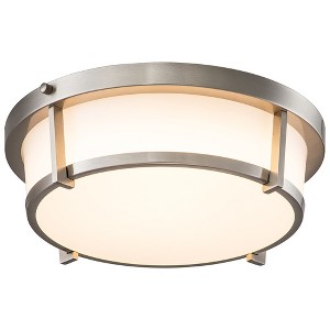 C Cattleya 13 in. Brushed Nickel Dimmable 20W LED Flush Mount with Acrylic Shade - 1 of 4