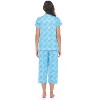 Casual Nights Women's Rayon Printed Short Sleeve Capri Pajama Set - 3 of 4