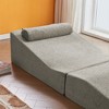 GDFStudio Nira Modern Multi-Functional Foldable Velvet Upholstered Armless Chaise Lounge with 1 Pillow - 3 of 4