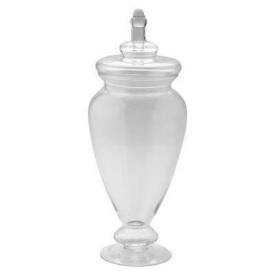 Diamond Star Glass Apothecary Jar with Lid Clear (17.5 x6.5 )