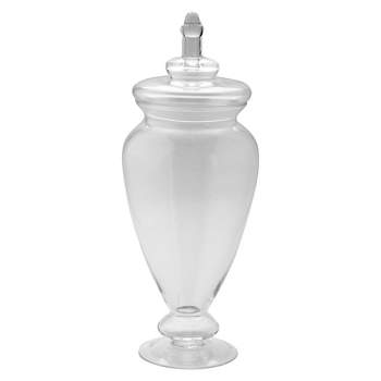 Diamond Star Glass Apothecary Jar with Lid Clear (17.5"x6.5")