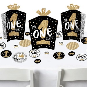 Big Dot of Happiness 1st Birthday Little Mr. Onederful - Boy First Birthday Party Decor and Confetti - Terrific Table Centerpiece Kit - Set of 30 - 1 of 4