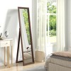 Tangkula 61" x 18" Full Length Mirror w/ Stand Solid Wood Frame Full Body Mirror - 3 of 4