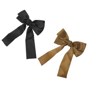 Unique Bargains Solid Bow Ribbon Duckbill Hair Clips 2 Pcs - 1 of 4