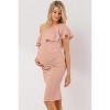 Hello Miz Women's Ruffled One Shoulder Maternity Dress - 2 of 4