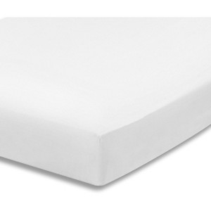 Everyday Kids Fitted Crib Sheet, 100% Soft Breathable Microfiber Baby Sheet, Fits Standard Size Crib Mattress 28in x 52in, White Nursery Sheet - 1 of 4