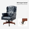 Amadeo Traditional Faux Leather Executive Chair with Solid Wood Base and Tufted Back|HULALA HOME - 4 of 4