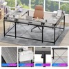 U Shaped Computer Gaming Desk, Reversible L Shaped Desk w/Monitor Stand, Large Corner Desk w/Storage Shelves for Home Office - 2 of 4