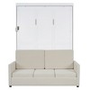 TiramisuBest Queen Size Murphy Bed with Sofa, Wall Bed with Cushion and Storage, White - 4 of 4