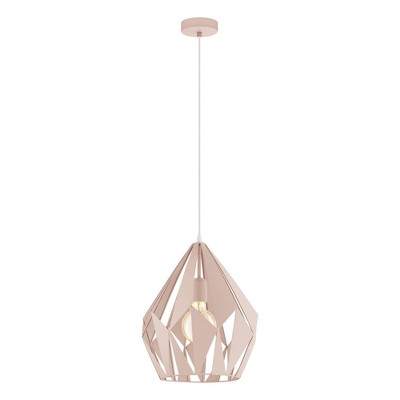 1-Light Carlton Geometric Pendant with Pastel Apricot Shade - EGLO