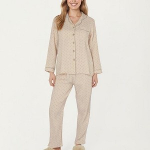 Anna-Kaci Lounge Women's 2-Piece Set Button Front Pajama Top with Contrast Piping and Relaxed Fit Pants - 1 of 4