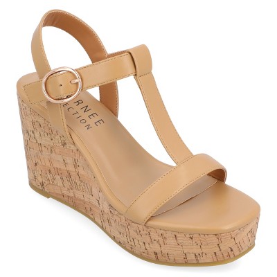 tan wedge mules