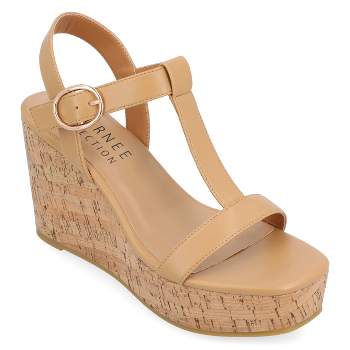 Journee Collection Womens Matildaa Tru Comfort Foam Buckle Platform Wedge Sandals