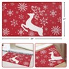 Christmas Doormat, Winter Snowflake & Reindeer Pattern, Indoor Outdoor Welcome Mat, Entryway Porch Home Decor Rug, Red - 2 of 4