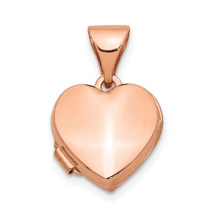 Black Bow Jewelry 14k Rose Gold 10mm Polished Heart Shaped Locket - 1 of 4