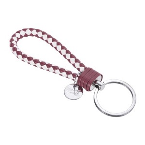 Unique Bargains Braided PU Leather Wallet Keychain with Stainless Steel Key Ring - 1 of 3