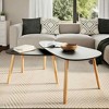 vidaXL Coffee Table Set of 2 Black Solid pine wood legs, MDF tabletop - 3 of 4