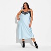 Women's Lace Trim Satin Midi A-Line Dress - Wild Fable™ - 2 of 3