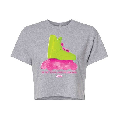 Women's - Barbie - Rollerblading Barbie the Movie Cropped Graphic T-Shirt